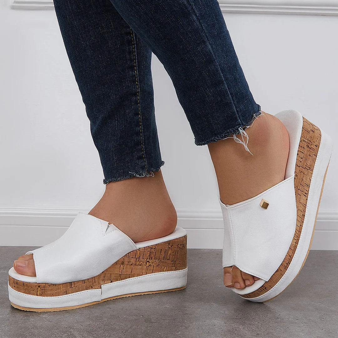 Shannon - Comodi sandali stringati con suola in sughero Scarpe da piattaforma
