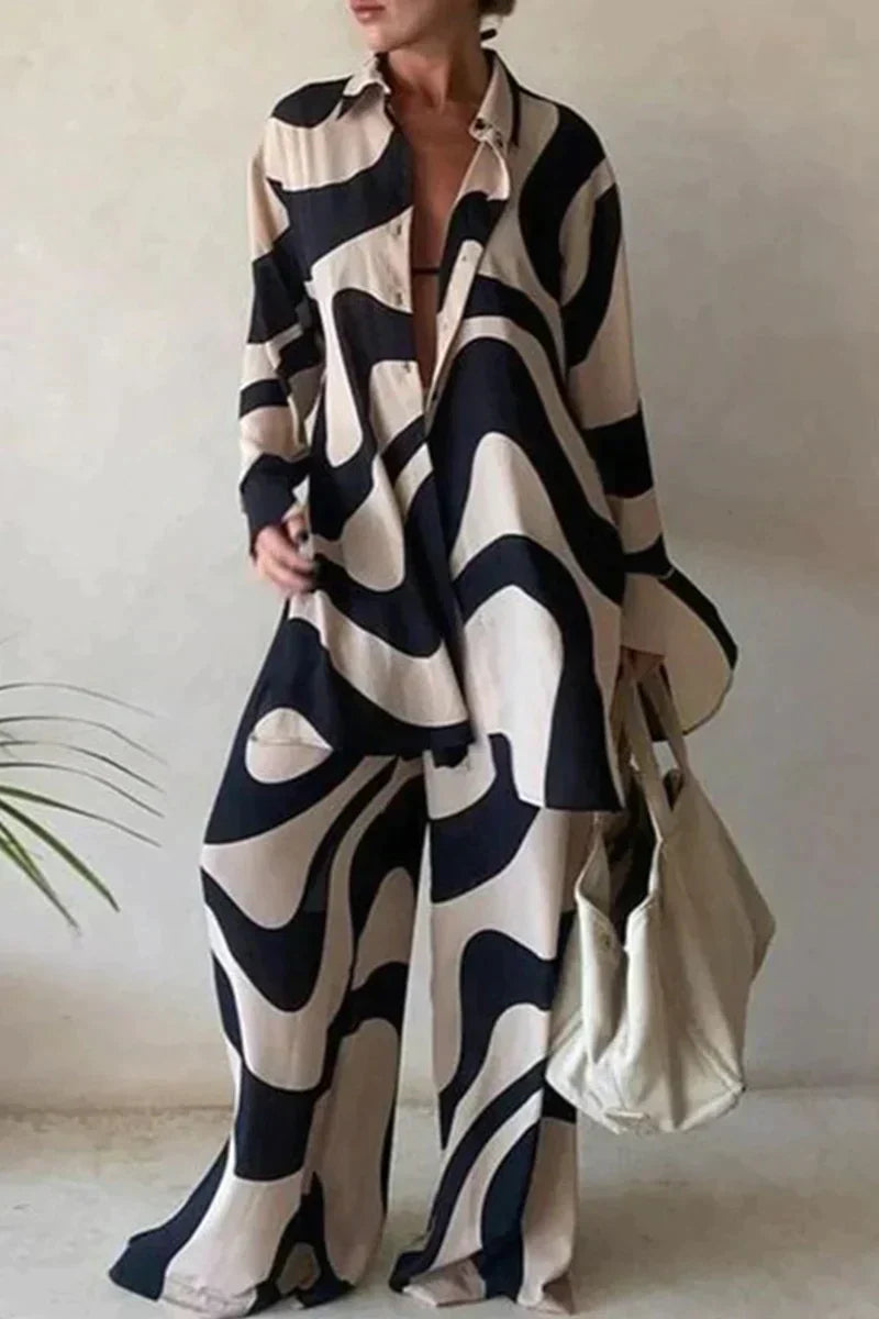 Elegante set di pantaloni e camicia in lino - irlandese
