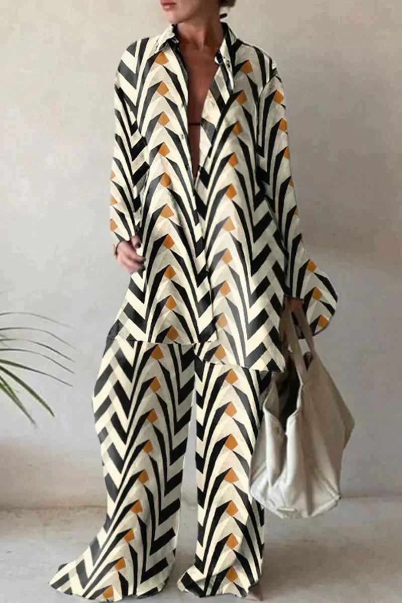 Elegante set di pantaloni e camicia in lino - irlandese