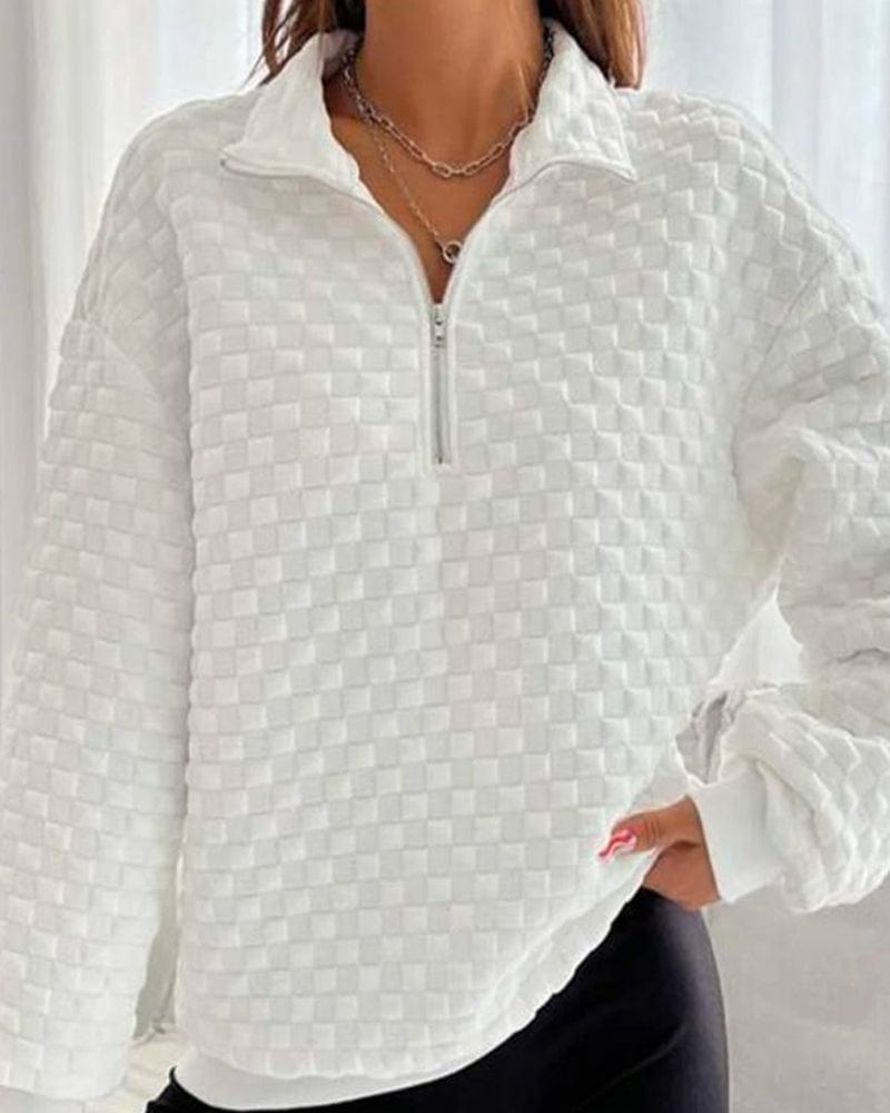 Pullover con zip da donna