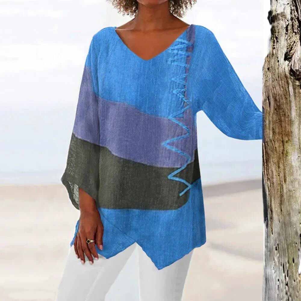Laryssa - Camicia tricolore alla moda per donna