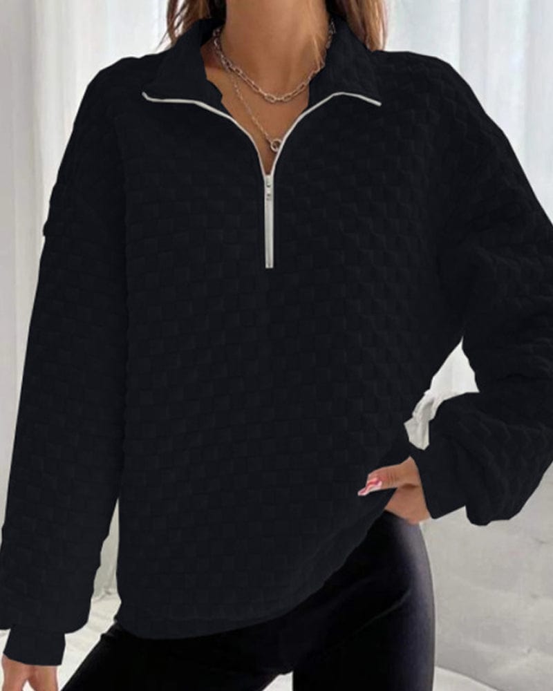 Pullover con zip da donna