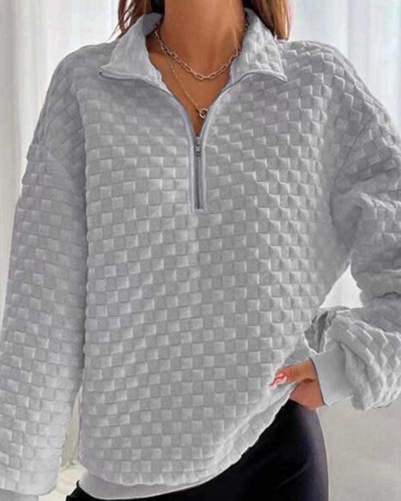 Pullover con zip da donna