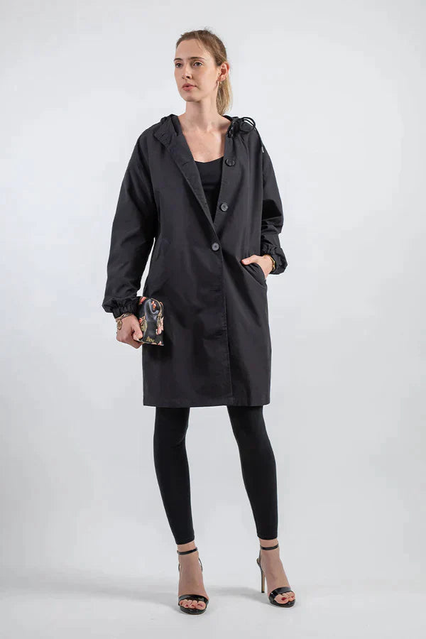 Dry | Mackintosh impermeabile con bottoni e cappuccio