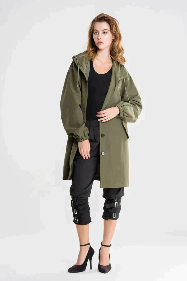 Dry | Mackintosh impermeabile con bottoni e cappuccio