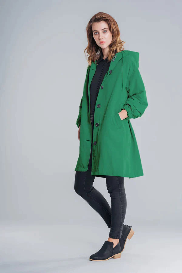 Dry | Mackintosh impermeabile con bottoni e cappuccio