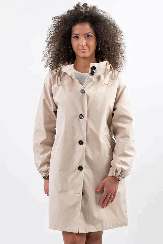 Dry | Mackintosh impermeabile con bottoni e cappuccio