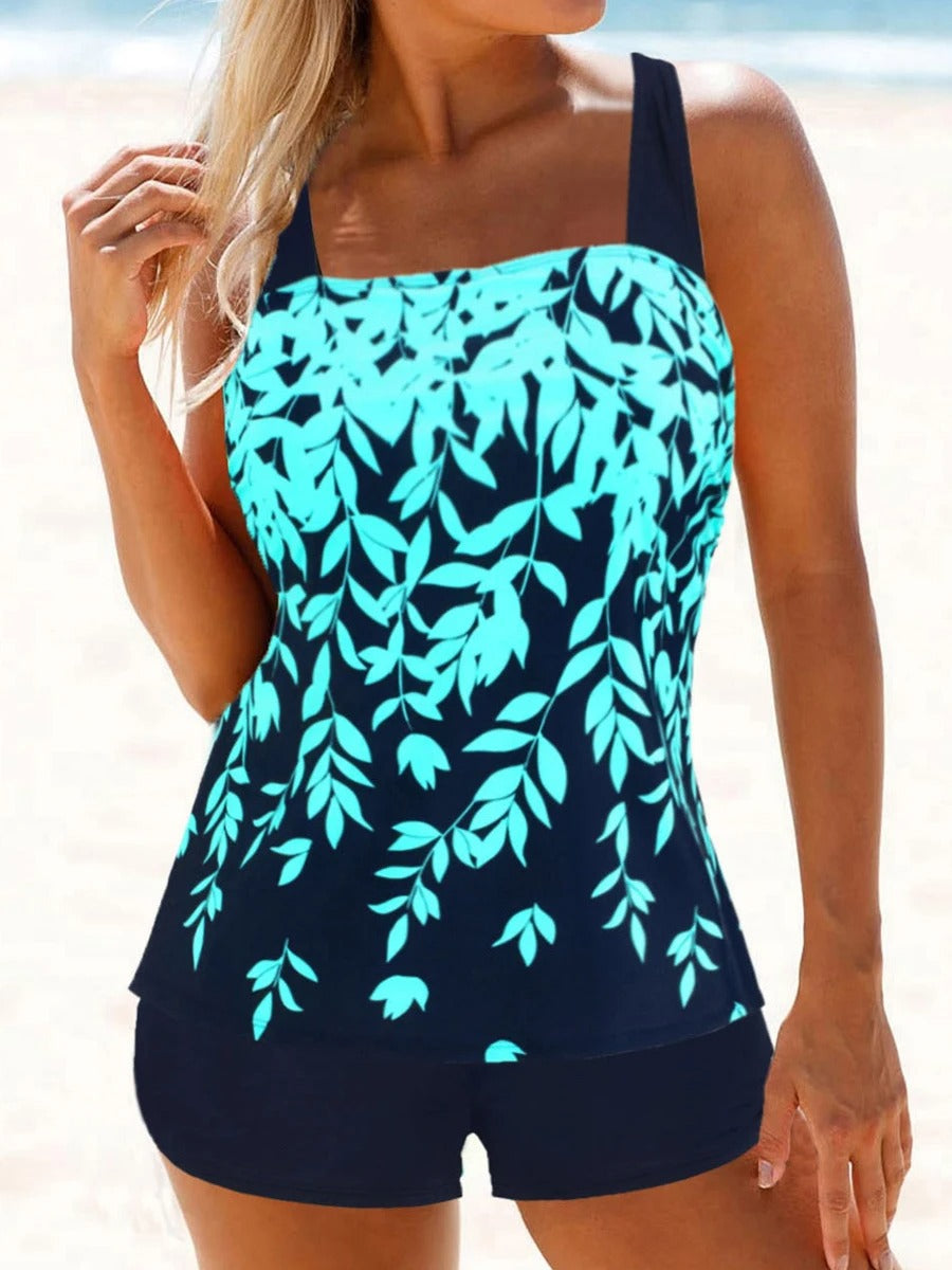 ByFey - Tankini con stampa a foglie