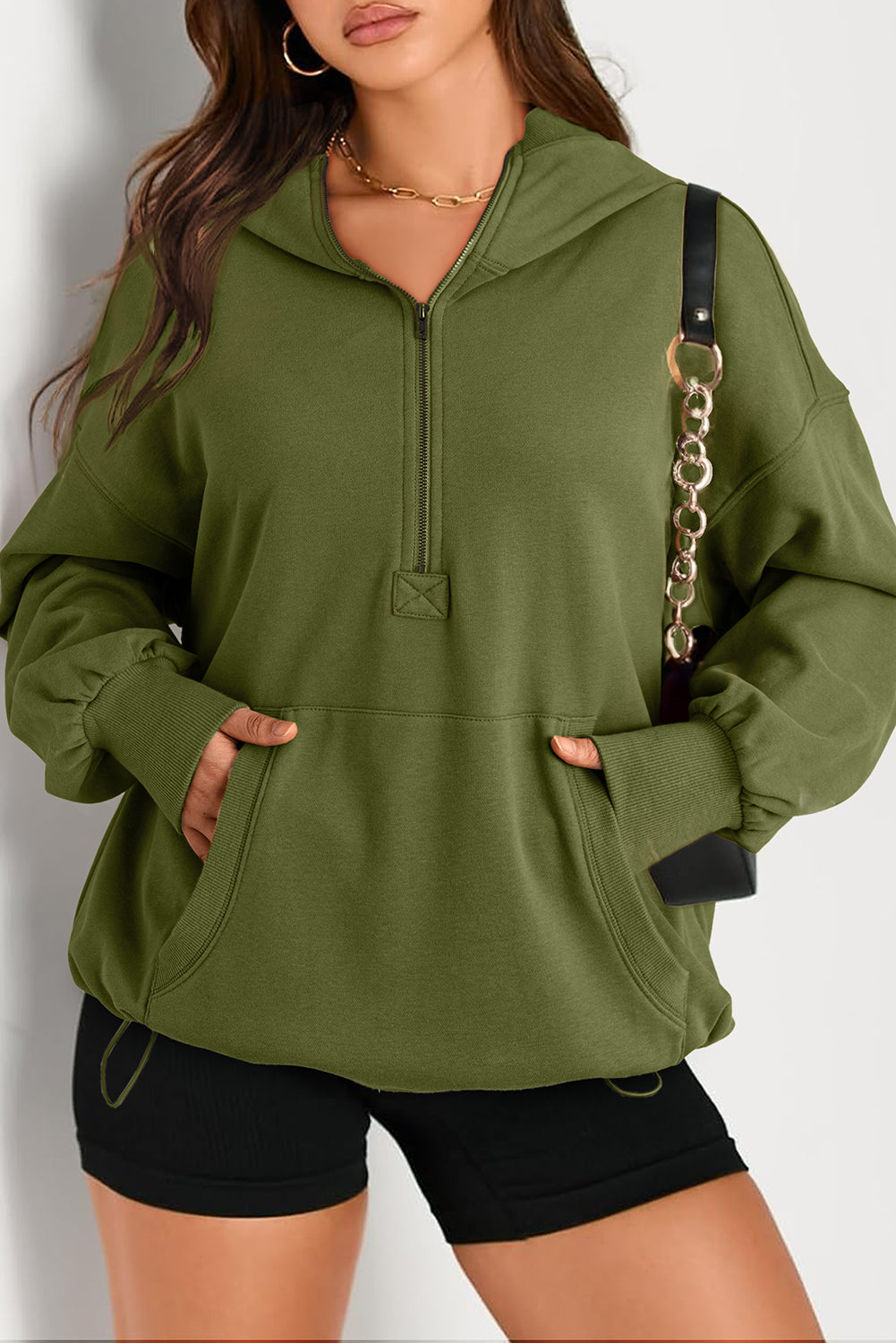 Nadja | Urban, maglione largo con zip e cappuccio