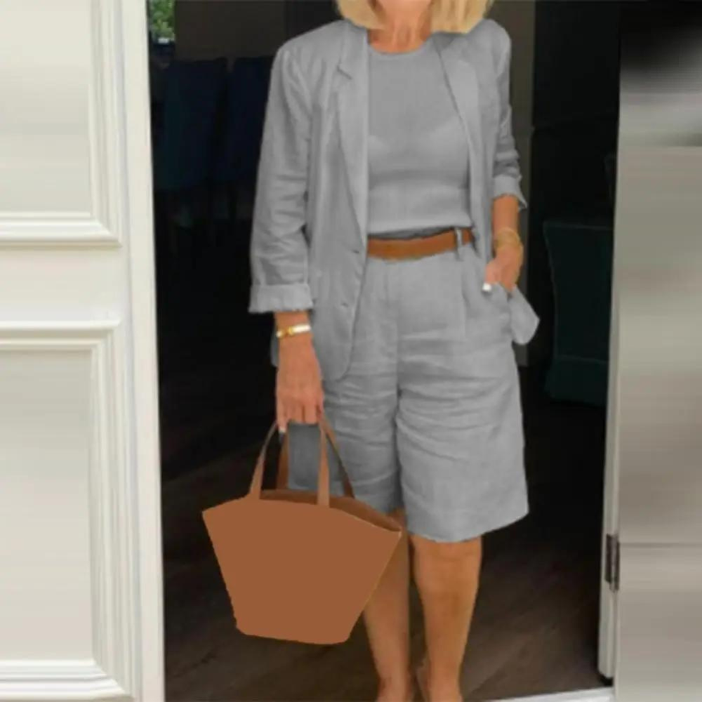 Amelie - Blazer di lusso e pantaloni corti da donna in cotone