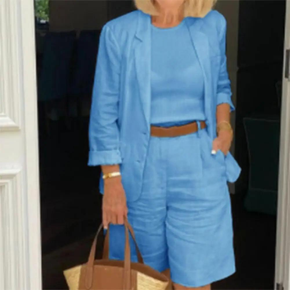 Amelie - Blazer di lusso e pantaloni corti da donna in cotone