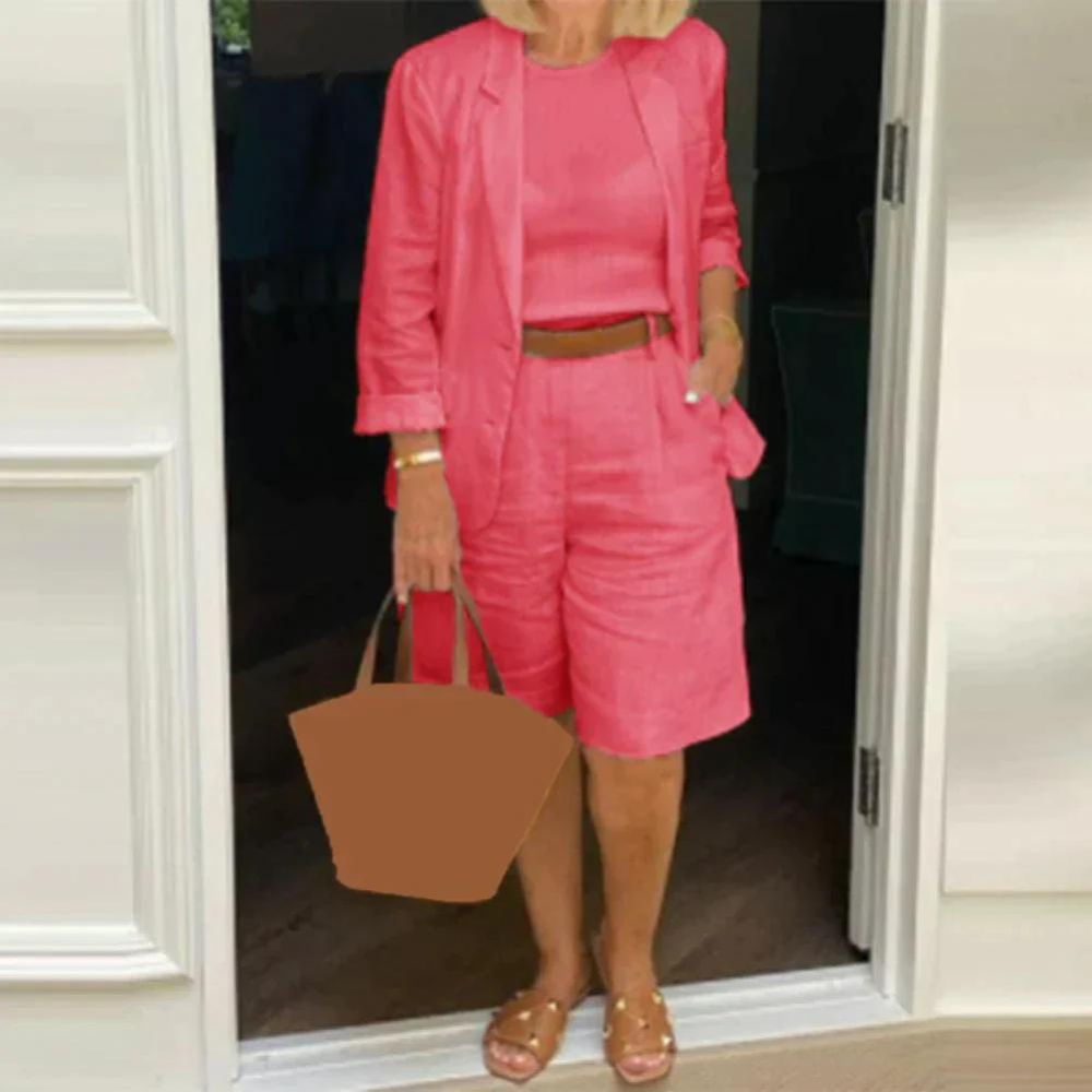 Amelie - Blazer di lusso e pantaloni corti da donna in cotone