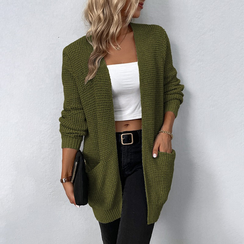 Petrain | Cardigan da donna lavorato a maglia | Lungo