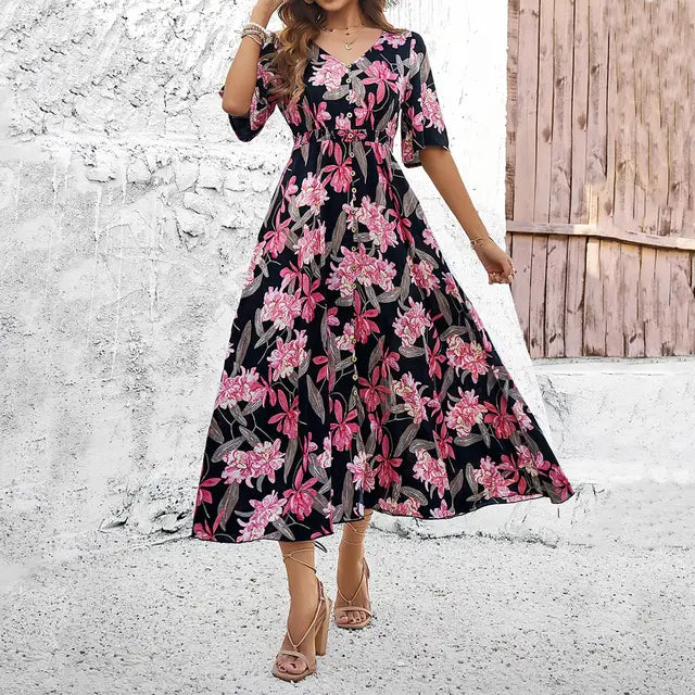 Astrid - Abito elegante con stampa floreale