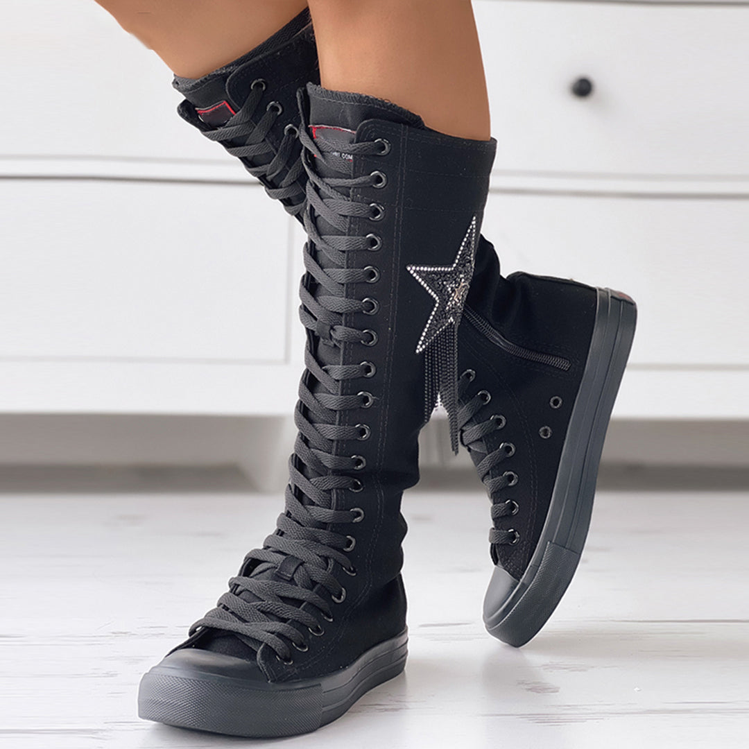 Karina Star - Scarpe alte con lacci e pompon