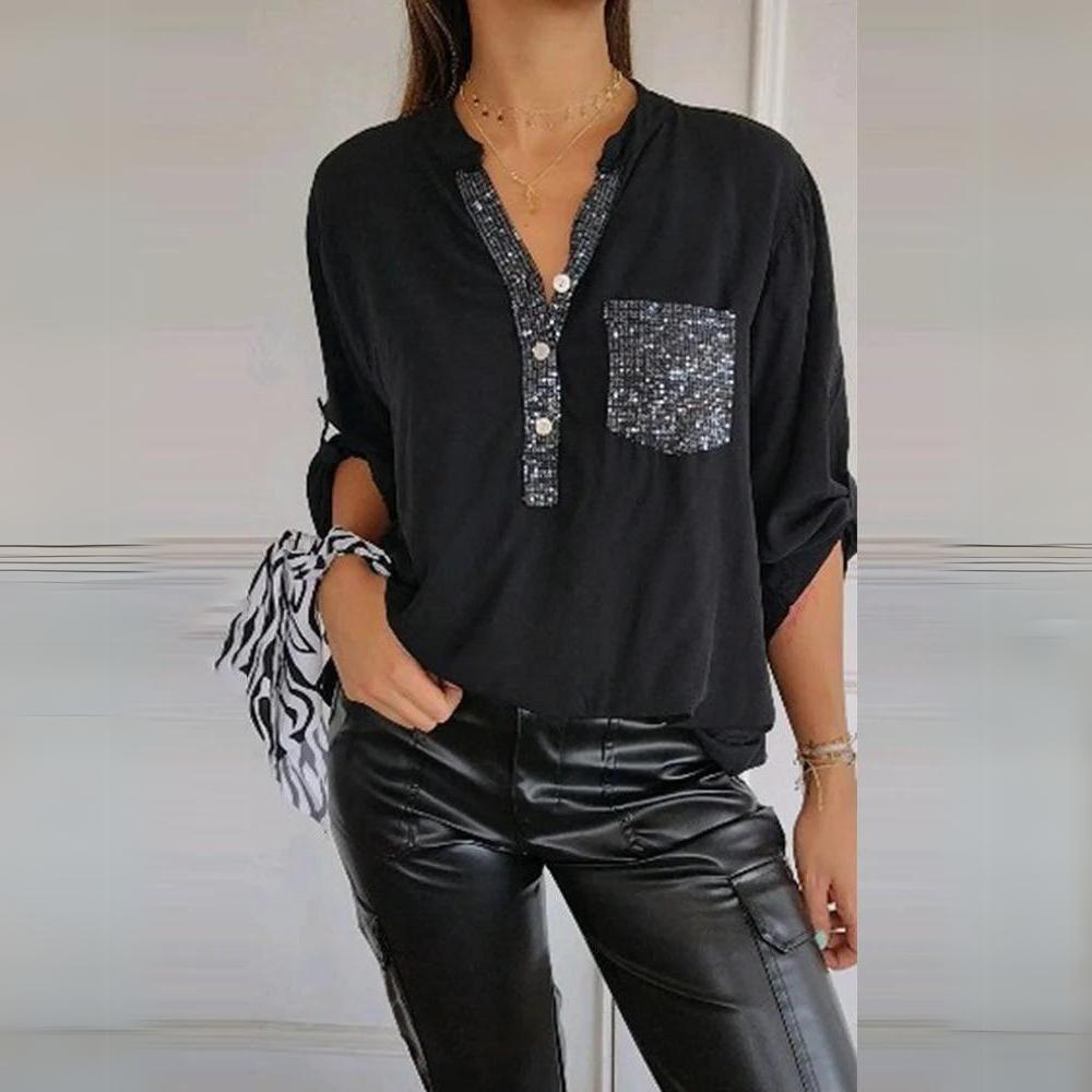 Carina - Top classico in paillettes