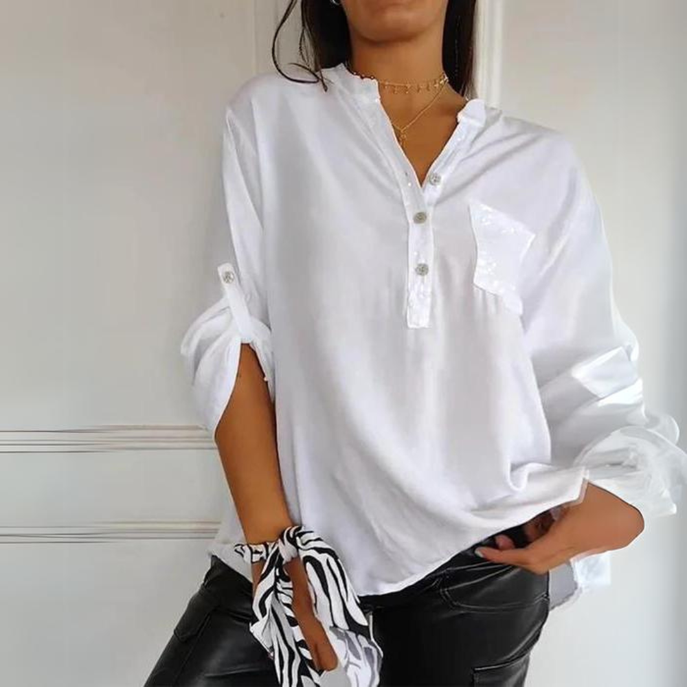 Carina - Top classico in paillettes