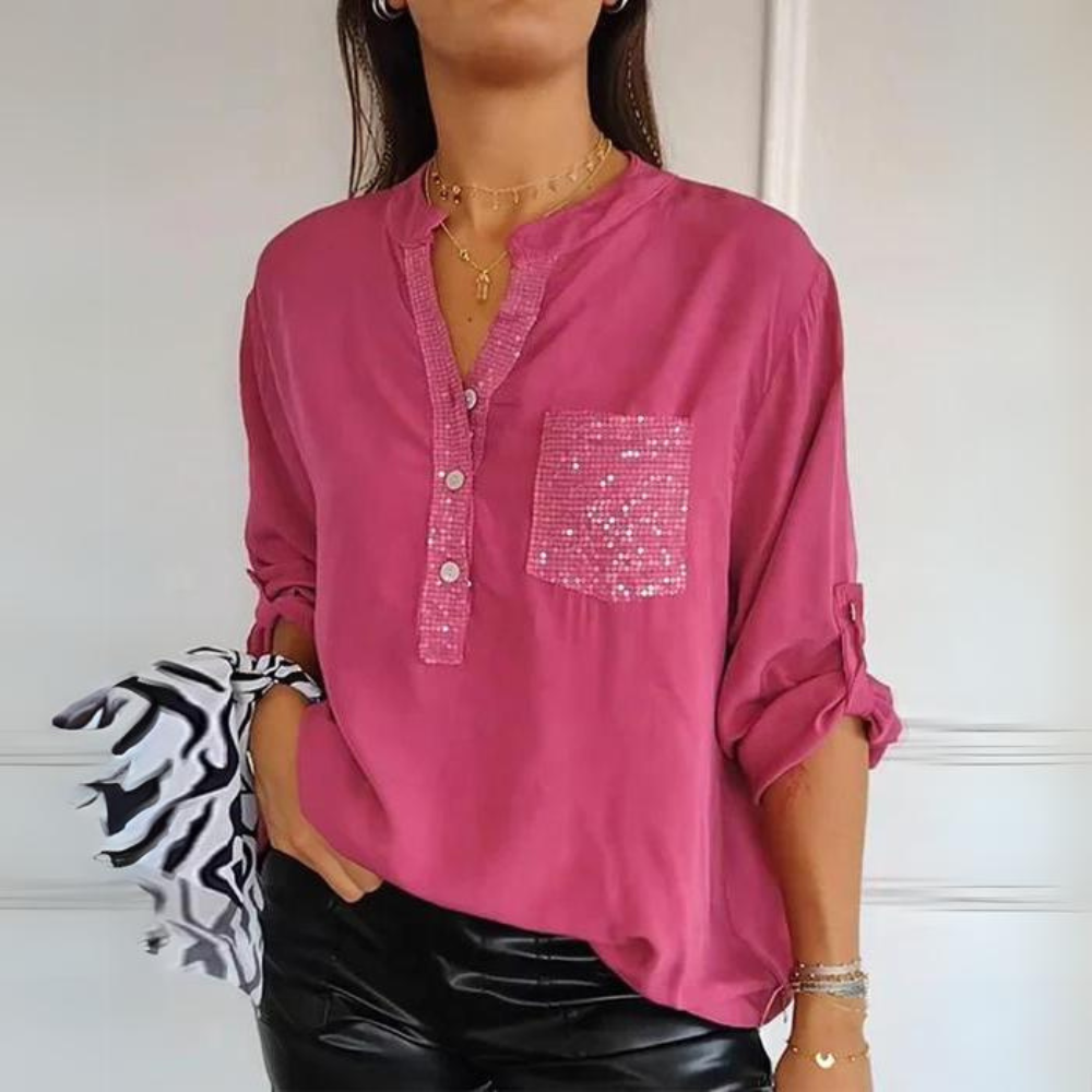 Carina - Top classico in paillettes