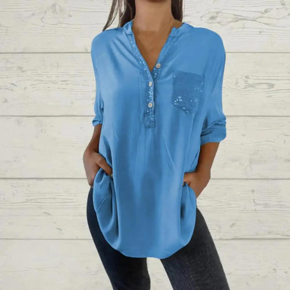 Carina - Top classico in paillettes