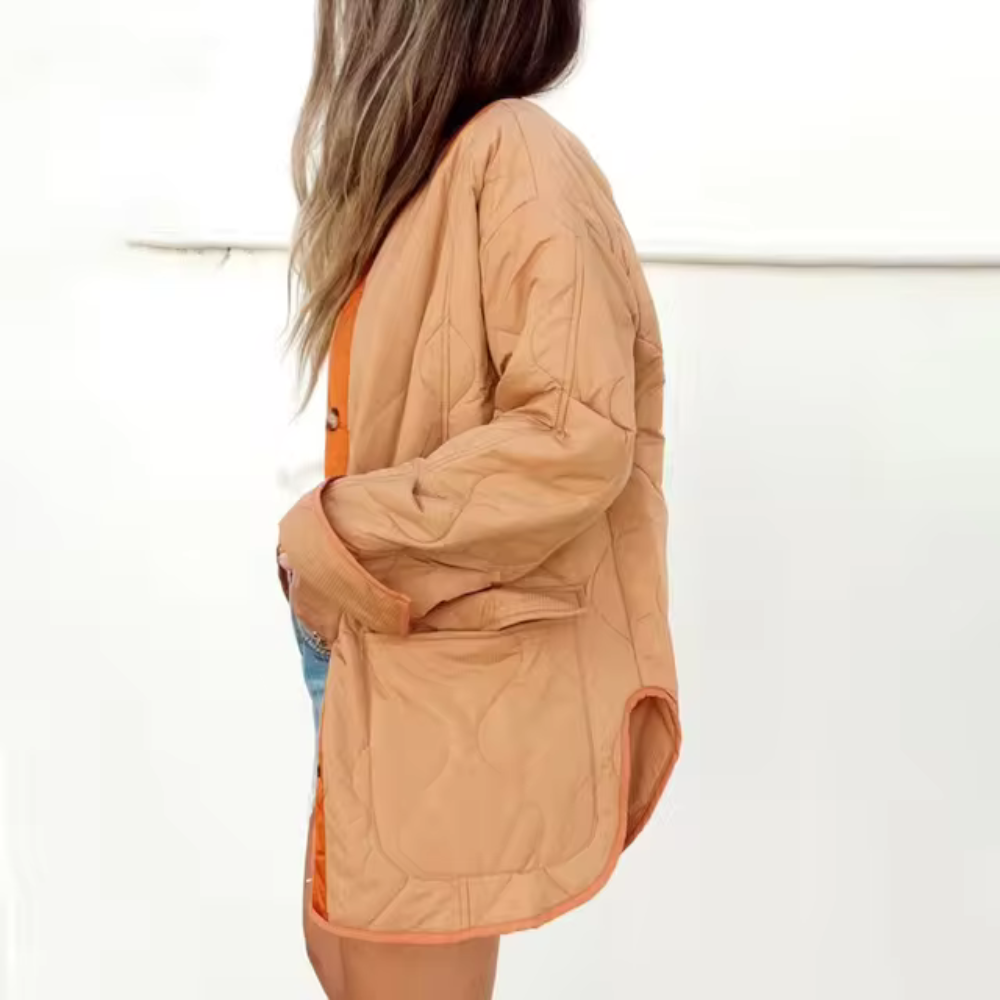 Carlotta - Giacca calda casual con cappuccio a doppia toppa