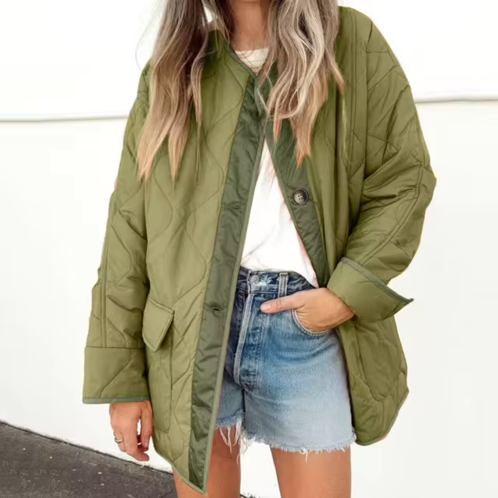 Carlotta - Giacca calda casual con cappuccio a doppia toppa