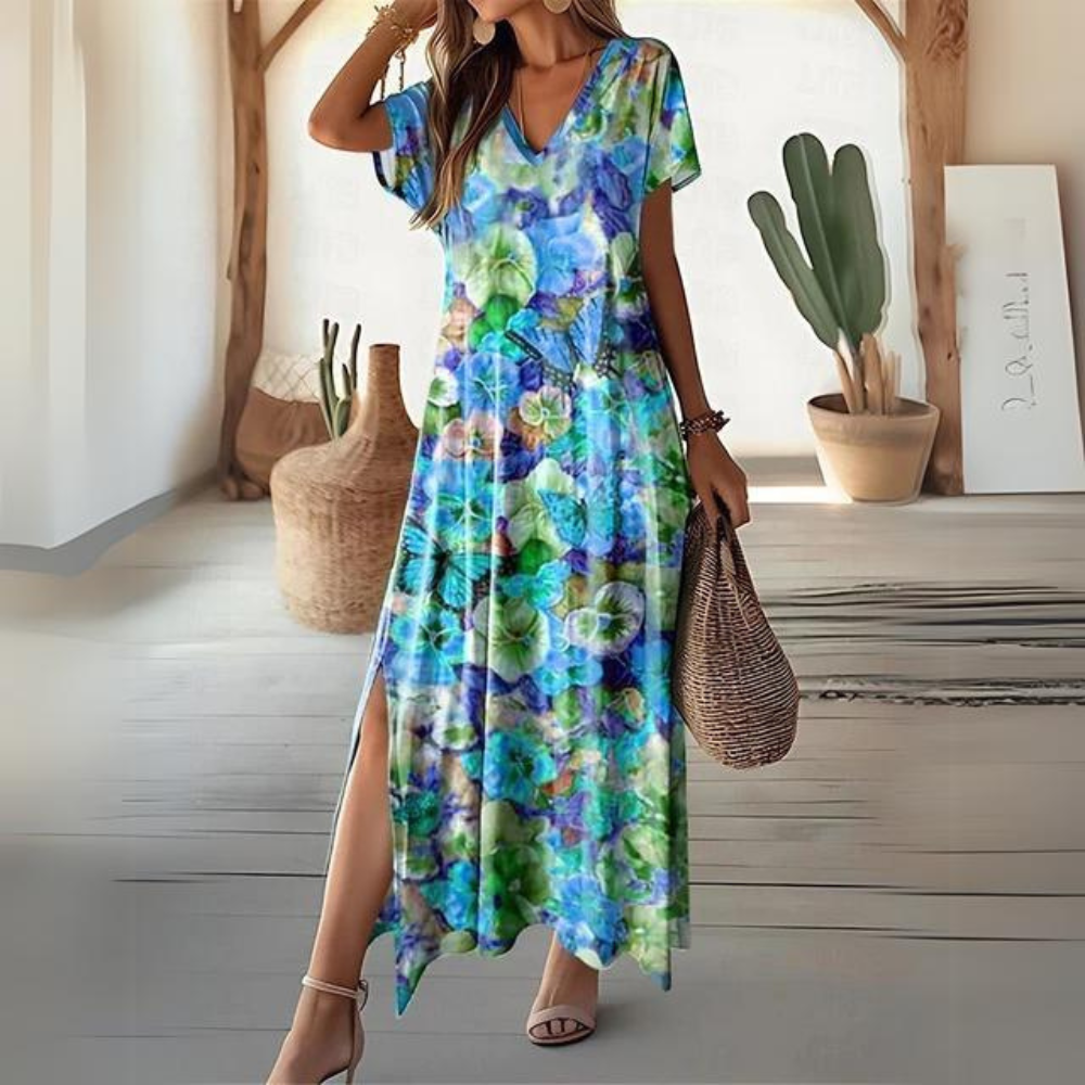 Romane - Elegante abito floreale colorato