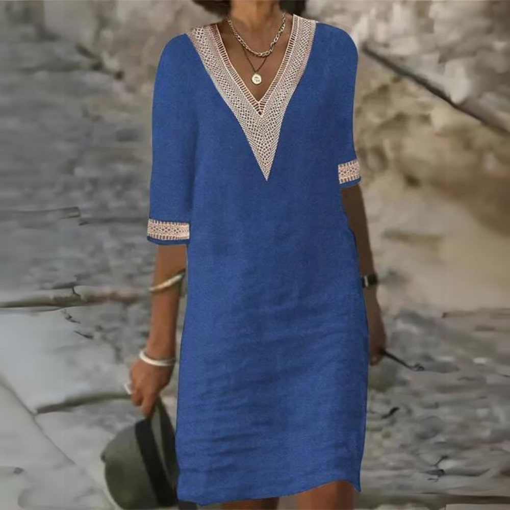 Sidonie - Elegante abito vintage con scollo a V