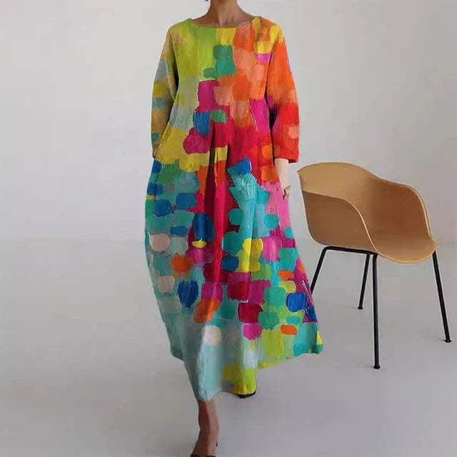 Dilou - Abito estivo elegante e colorato con stampa