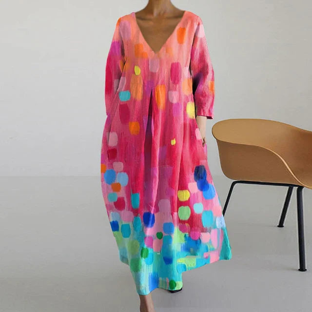 Dilou - Abito estivo elegante e colorato con stampa