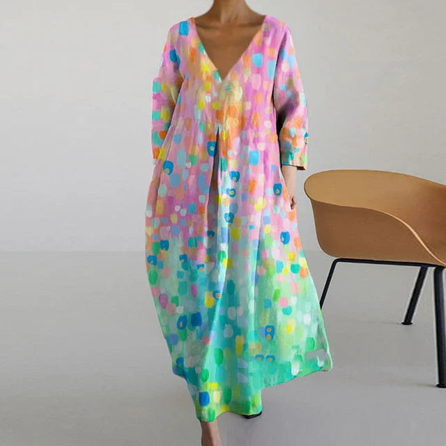 Dilou - Abito estivo elegante e colorato con stampa