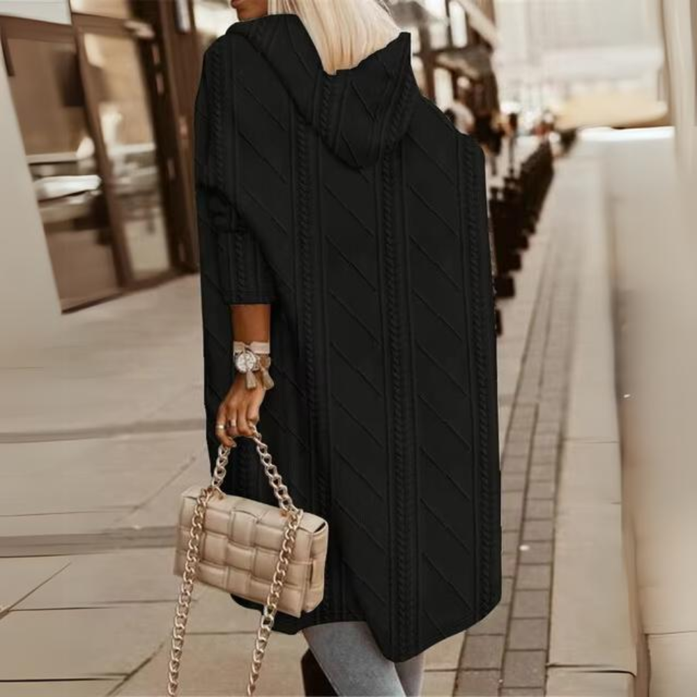 Janka - Elegante giacca lunga con cappuccio