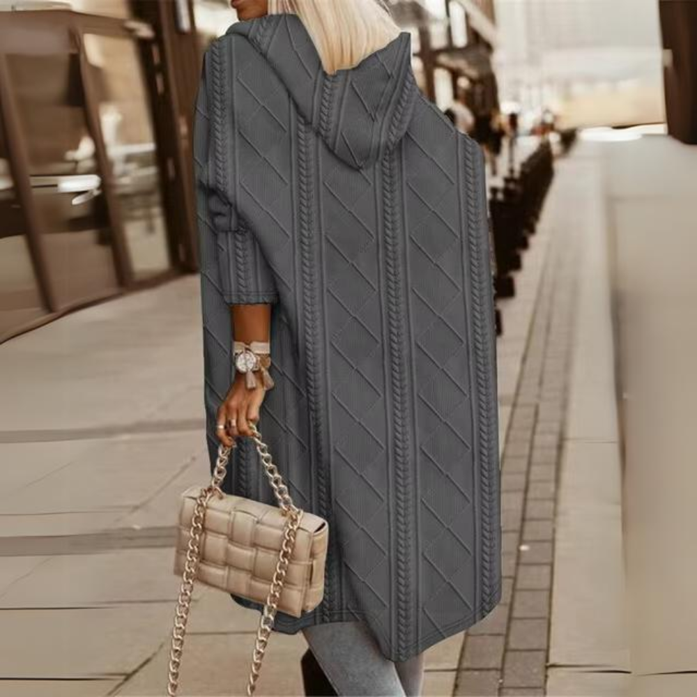 Janka - Elegante giacca lunga con cappuccio