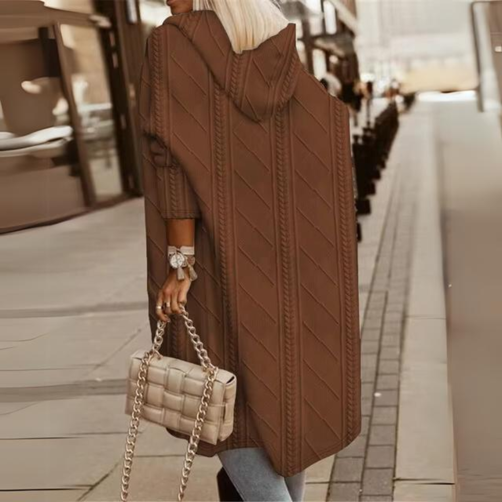 Janka - Elegante giacca lunga con cappuccio
