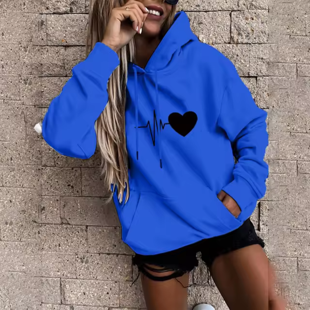 Jelena - Felpa casual con cappuccio e stampa