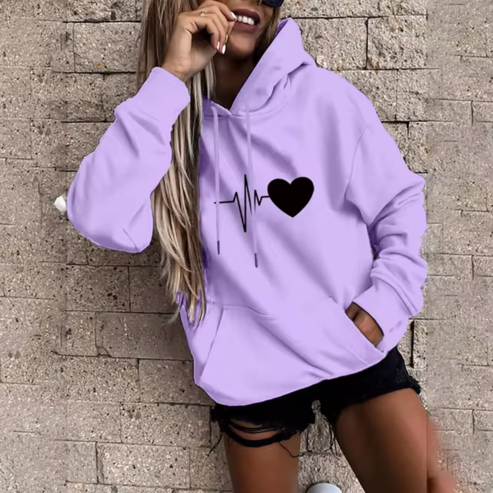 Jelena - Felpa casual con cappuccio e stampa