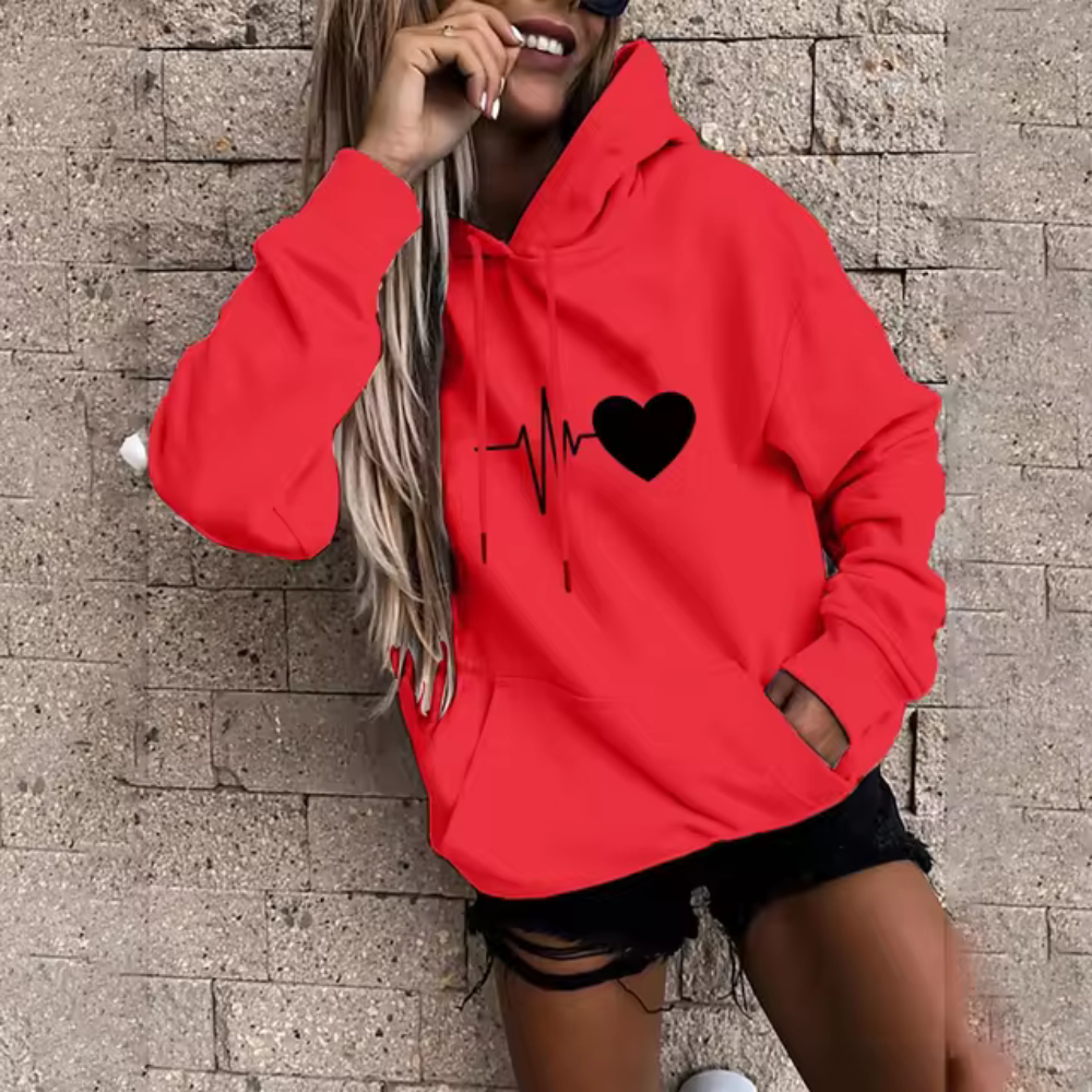 Jelena - Felpa casual con cappuccio e stampa