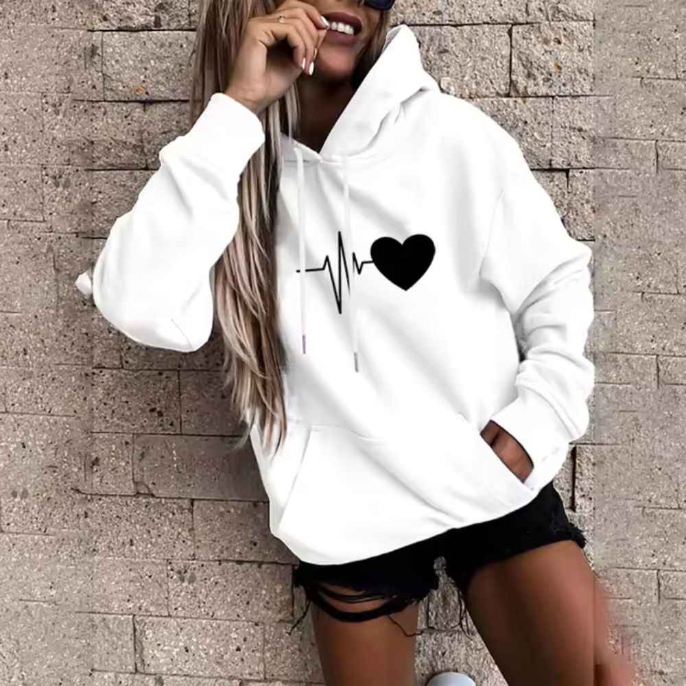 Jelena - Felpa casual con cappuccio e stampa