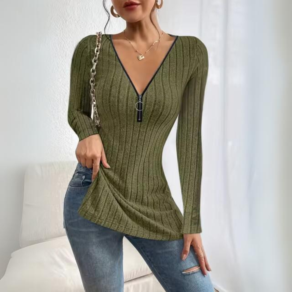 Jovana - Top elegante a maniche lunghe con vestibilità comoda