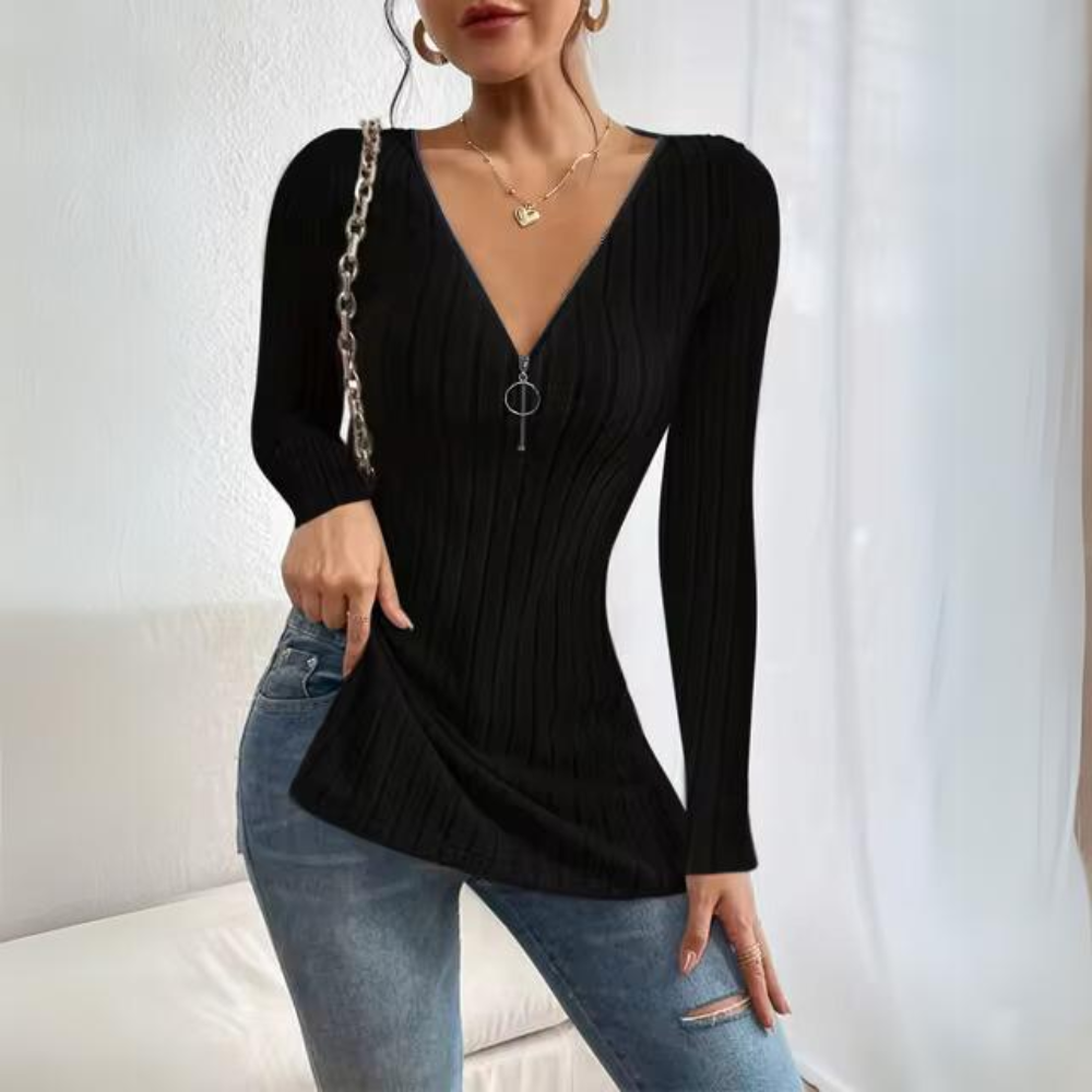 Jovana - Top elegante a maniche lunghe con vestibilità comoda