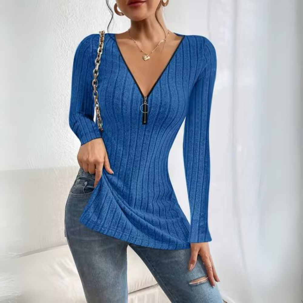Jovana - Top elegante a maniche lunghe con vestibilità comoda