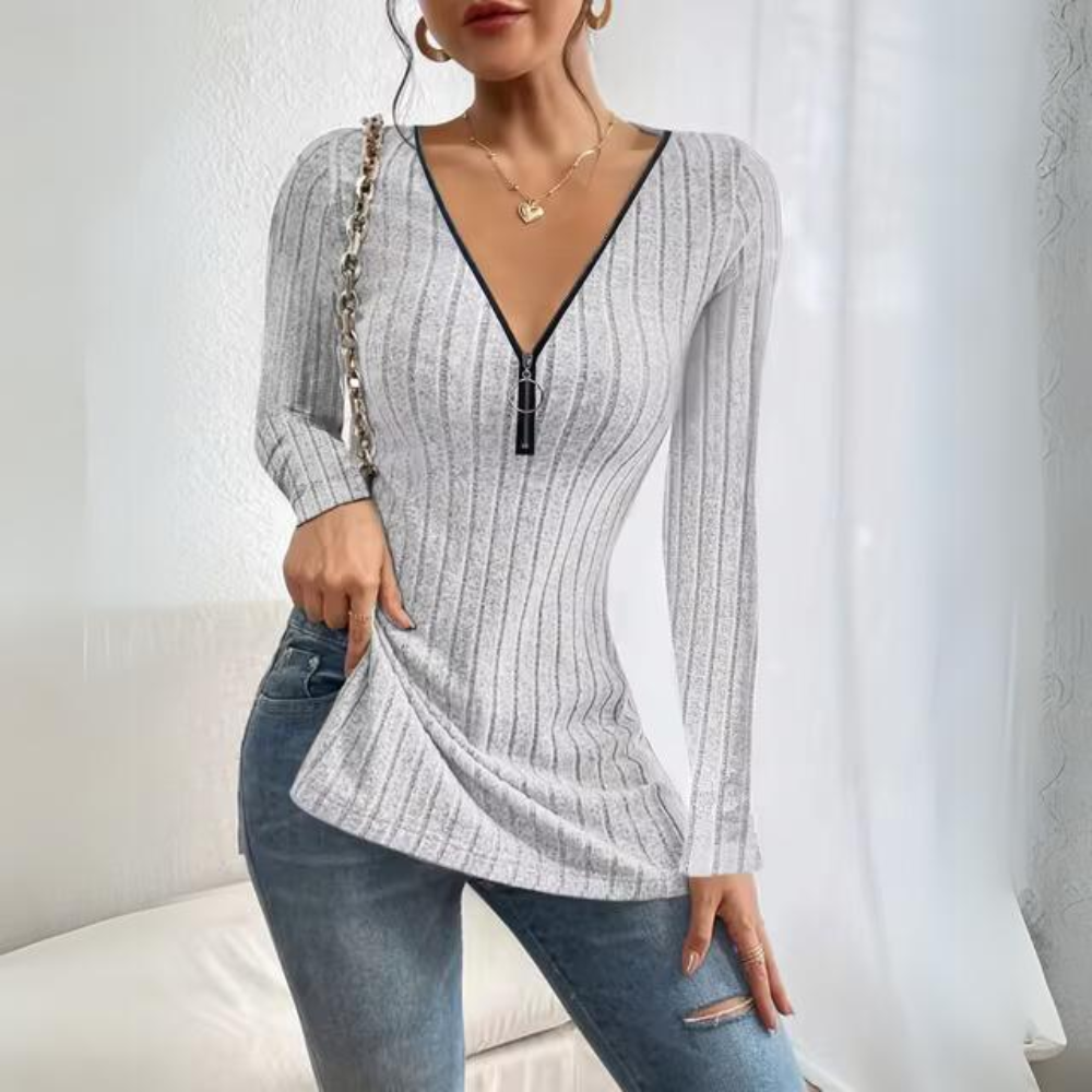 Jovana - Top elegante a maniche lunghe con vestibilità comoda