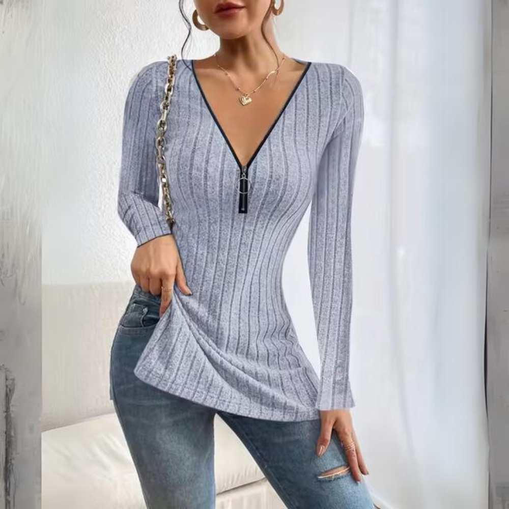 Jovana - Top elegante a maniche lunghe con vestibilità comoda