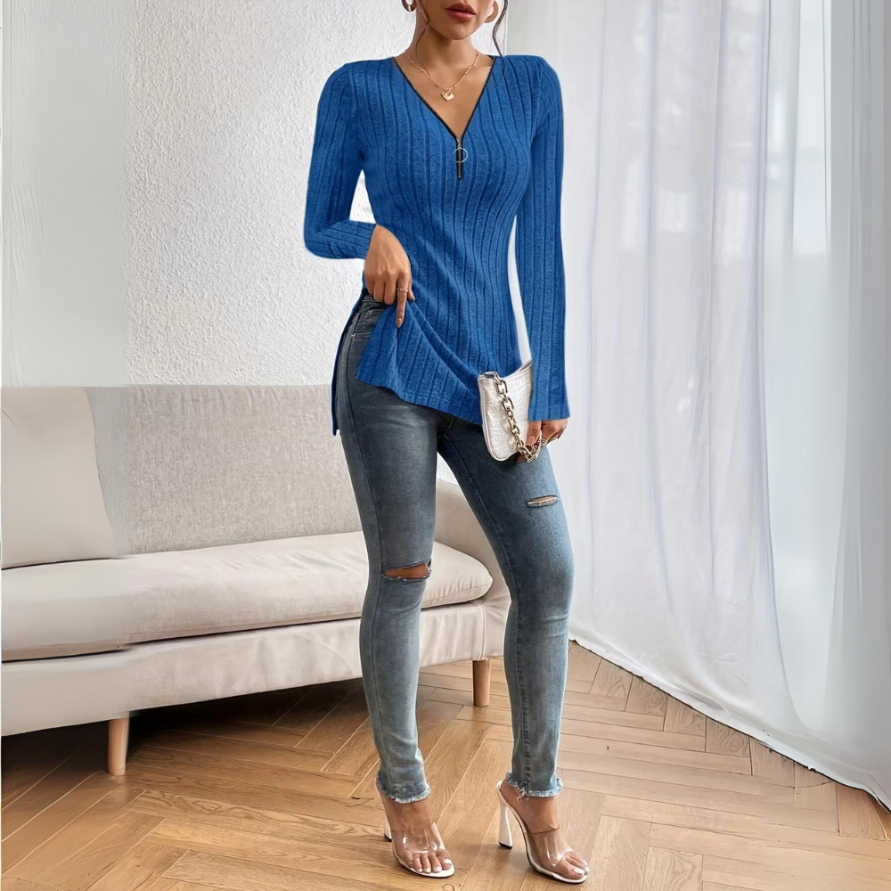 Jovana - Top elegante a maniche lunghe con vestibilità comoda