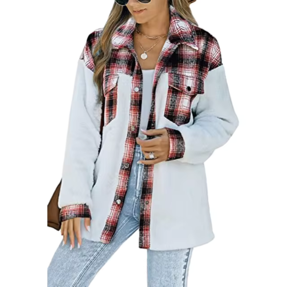 Leonie - Cappotto invernale casual a quadri