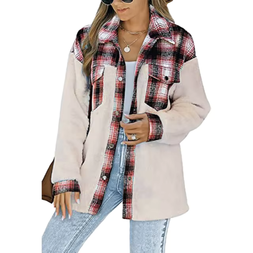 Leonie - Cappotto invernale casual a quadri