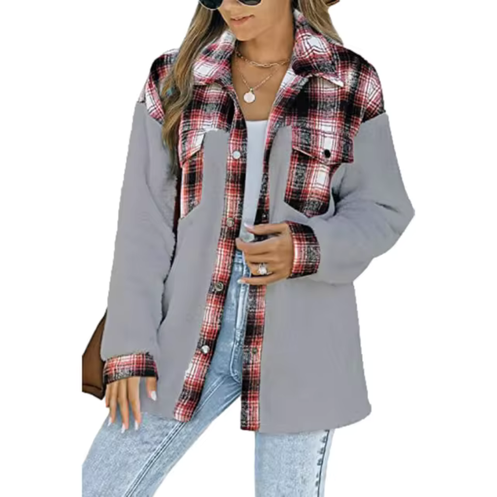 Leonie - Cappotto invernale casual a quadri