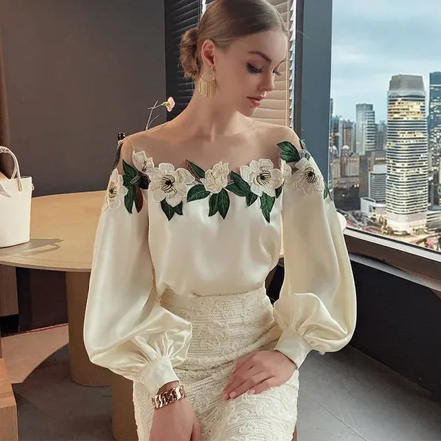 Madeleine - Top elegante a fiori
