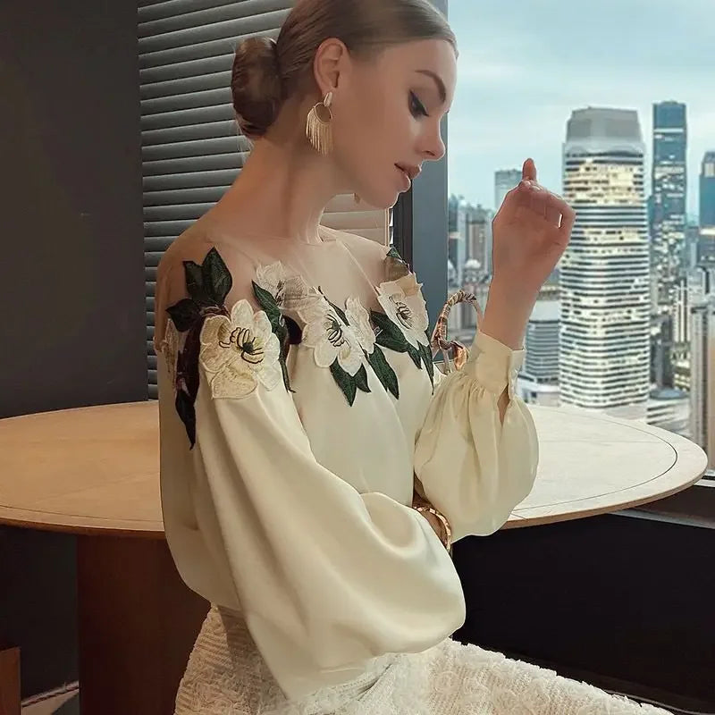 Madeleine - Top elegante a fiori