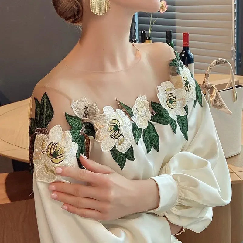 Madeleine - Top elegante a fiori