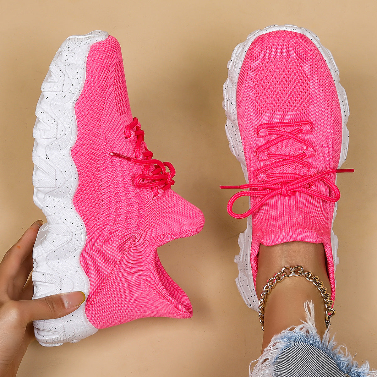 Scarpe da ginnastica da donna in tessuto traspirante